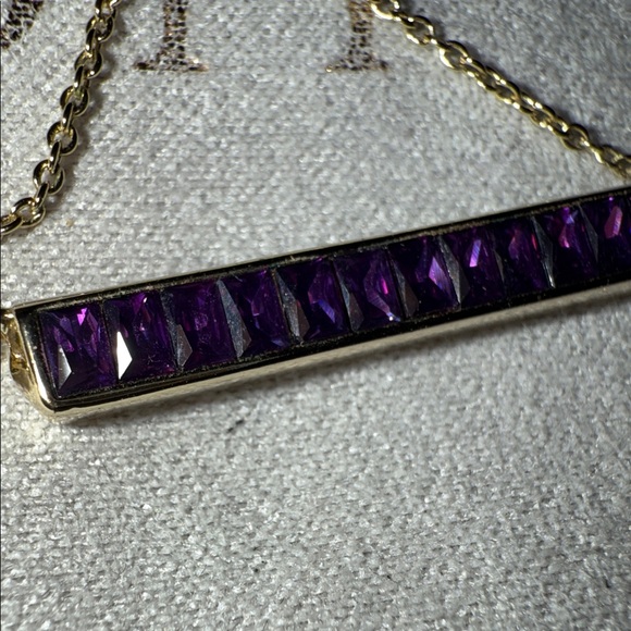 Kendra Scott Jack Pendant Necklace Purple and Gold preowned - Picture 10 of 12